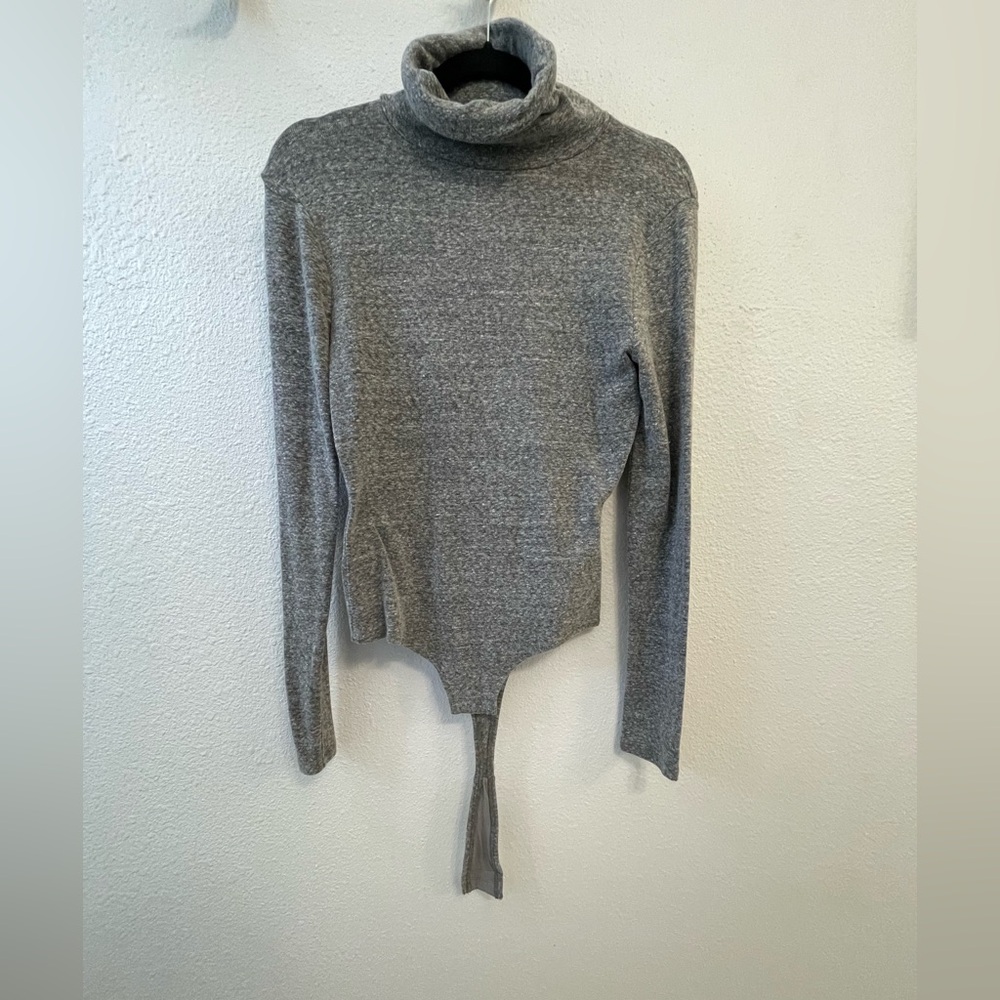 Madewell Gray Turtleneck Bodysuit